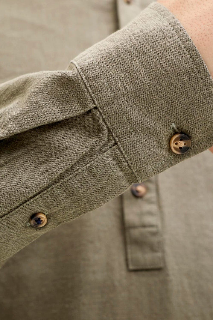 Jack & Jones Summer Shirt Linen Blend Tunic LS Dusty Olive - Image 6