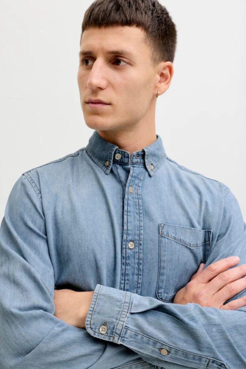 Jack & Jones Brook Oxford Shirt Light Blue Denim - Image 4