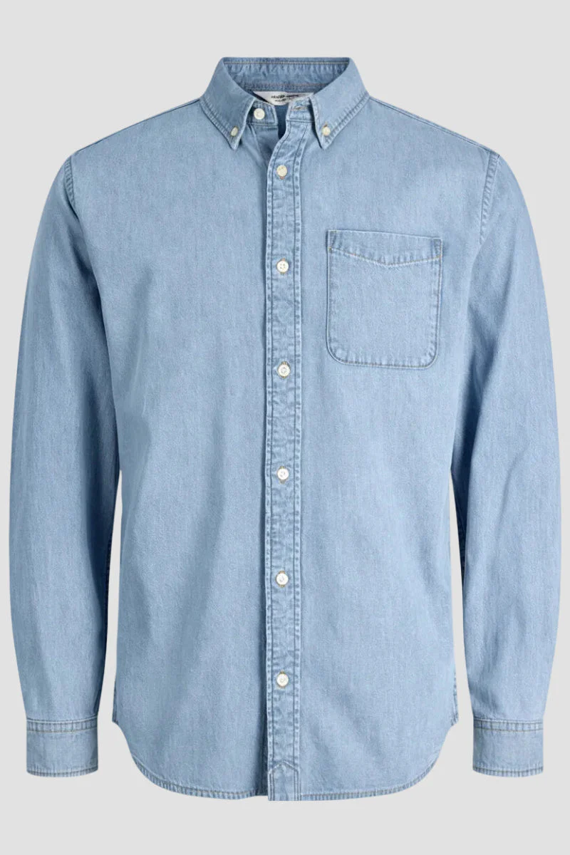 Jack & Jones Brook Oxford Shirt Light Blue Denim - Image 5
