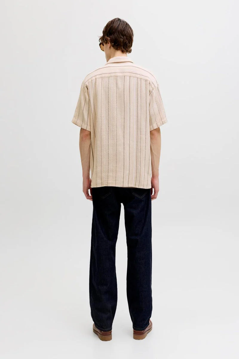 Jack & Jones Bradley Striped Resort Shirt SS Moonbeam - Image 3