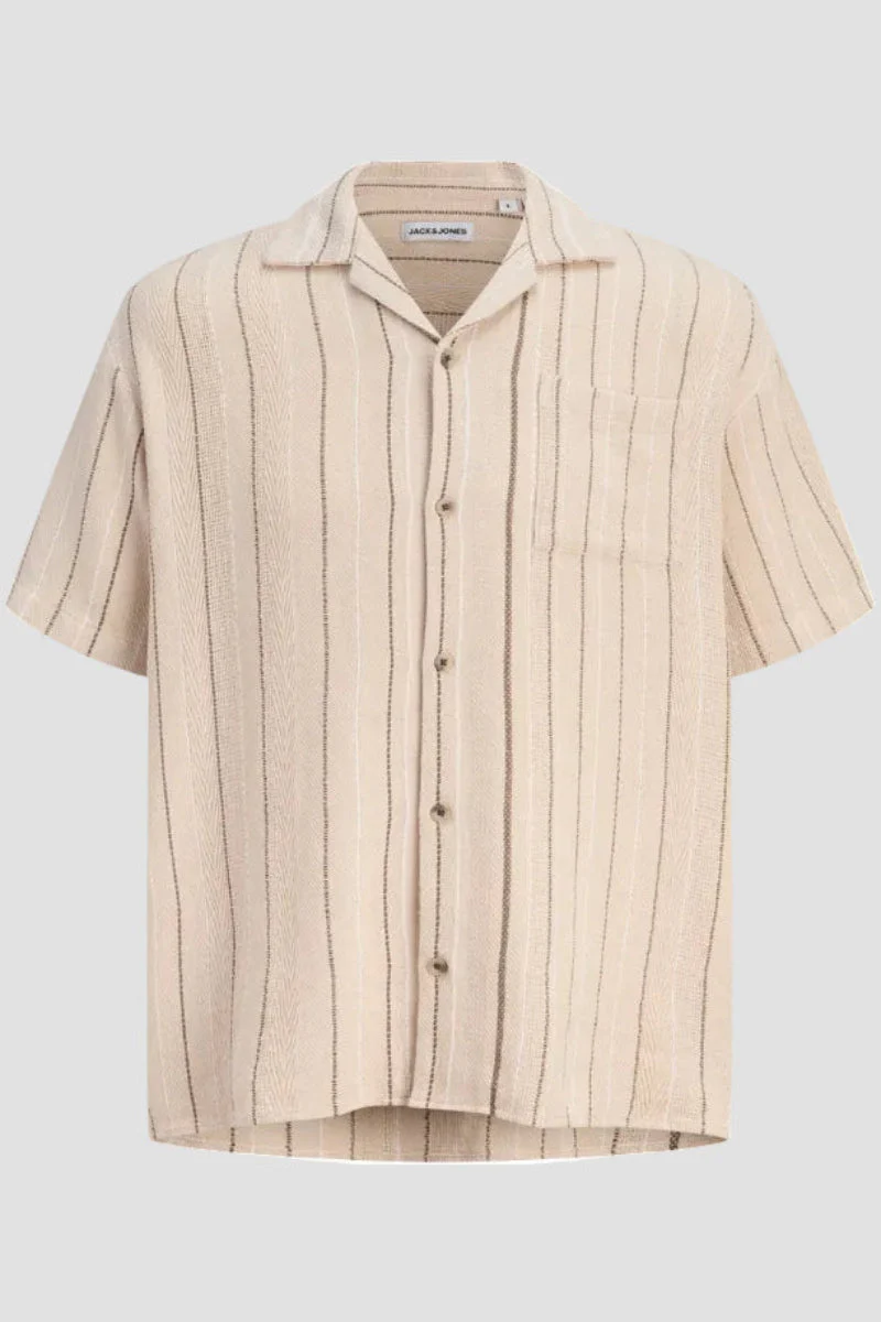 Jack & Jones Bradley Striped Resort Shirt SS Moonbeam - Image 5
