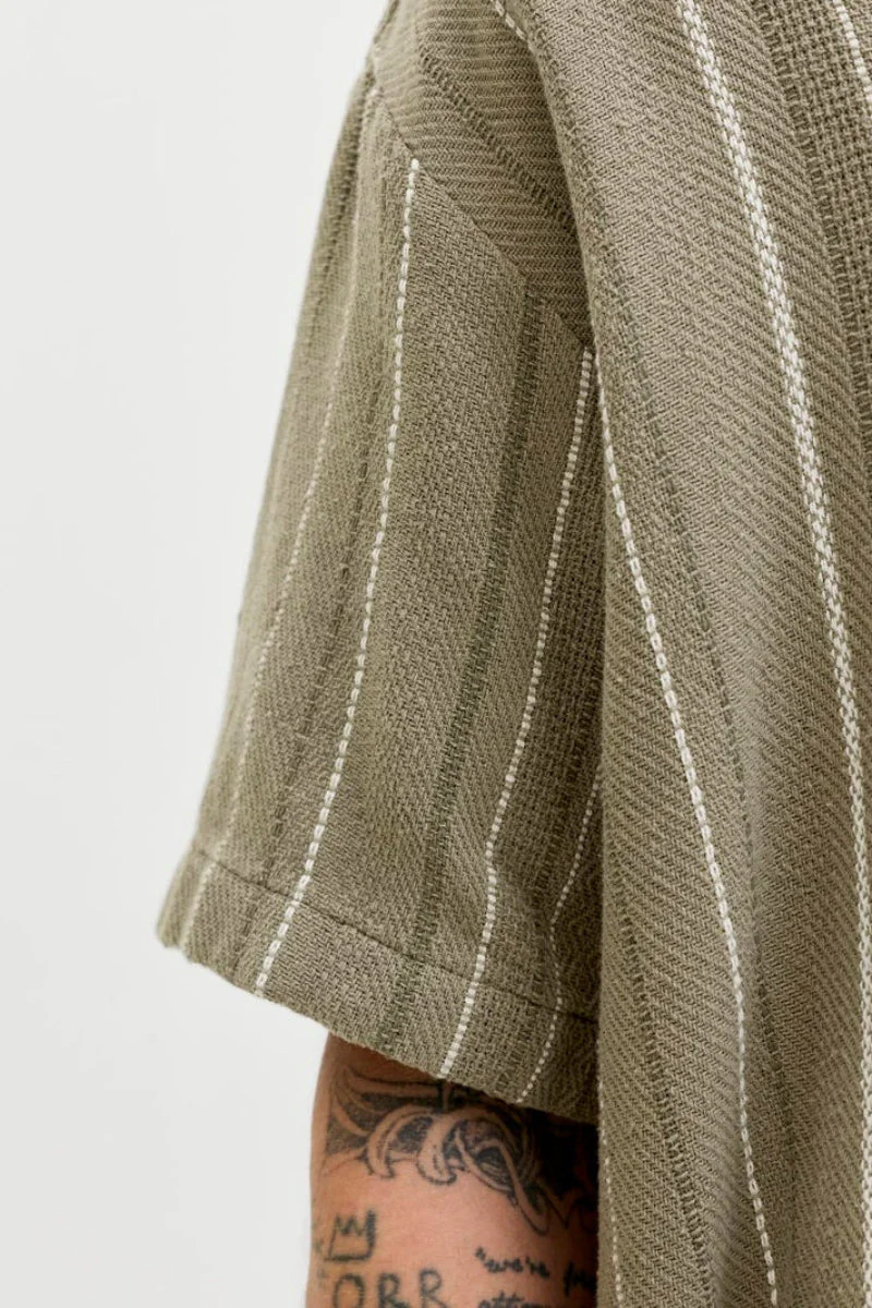 Jack & Jones Bradley Striped Resort Shirt SS Vetiver - Image 5