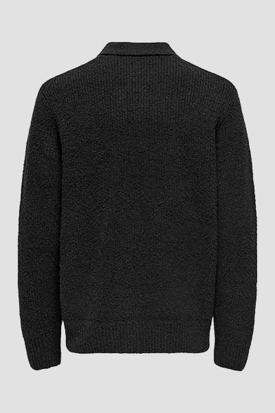 ONLY & SONS Dale Relaxed Fit Polo Knit Black - Image 4