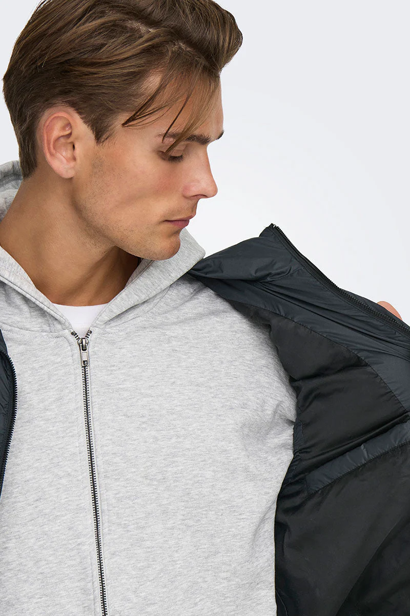 ONLY & SONS Union Seamless Puffer Vest Black - Image 7