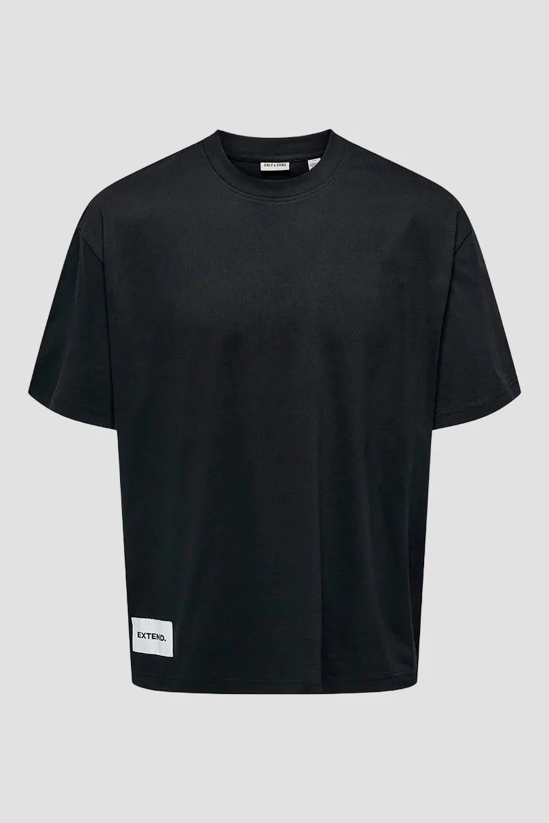 ONLY & SONS Lale Oversize Fit Tee Jet Black - Image 2