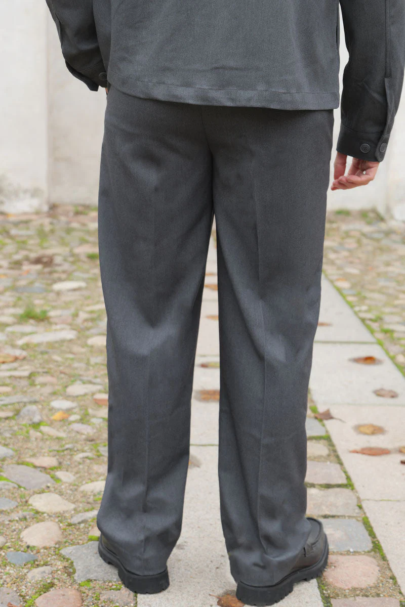 ONLY & SONS Miro Tailored Loose Fit Pants Dark Grey Melange - Image 7