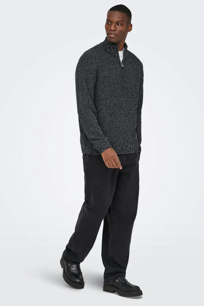 ONLY & SONS Join Reguler Fit High Neck Knit Black - Image 2