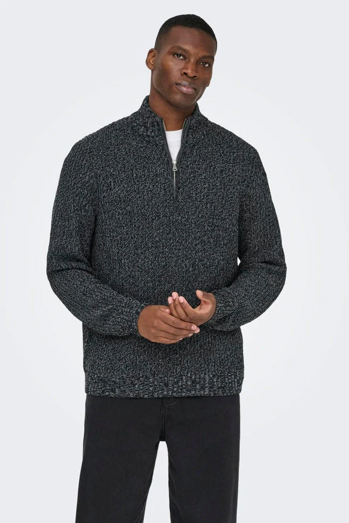 ONLY & SONS Join Reguler Fit High Neck Knit Black - Image 4