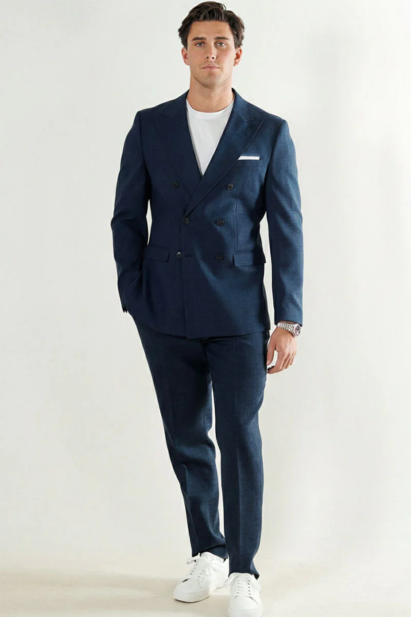 Selected Oasis Linen DB Blazer Dark Navy - Image 2