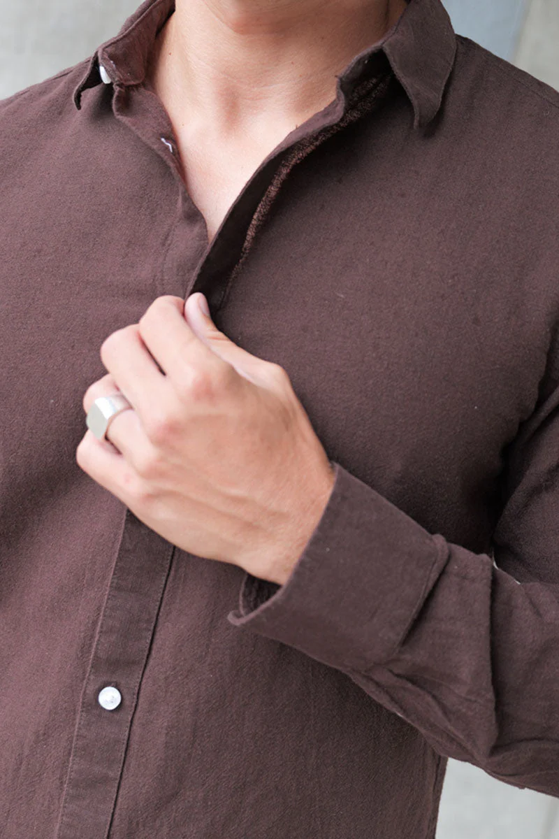 ONLY & SONS Caiden LS Linen Shirt Coffee Bean - Image 3