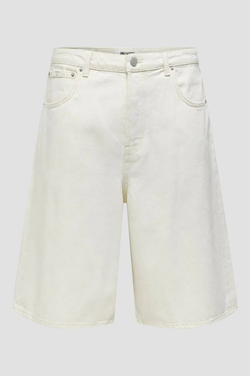 Only & Sons Carl Balloon Ecru 4145 Denim Shorts - Image 6