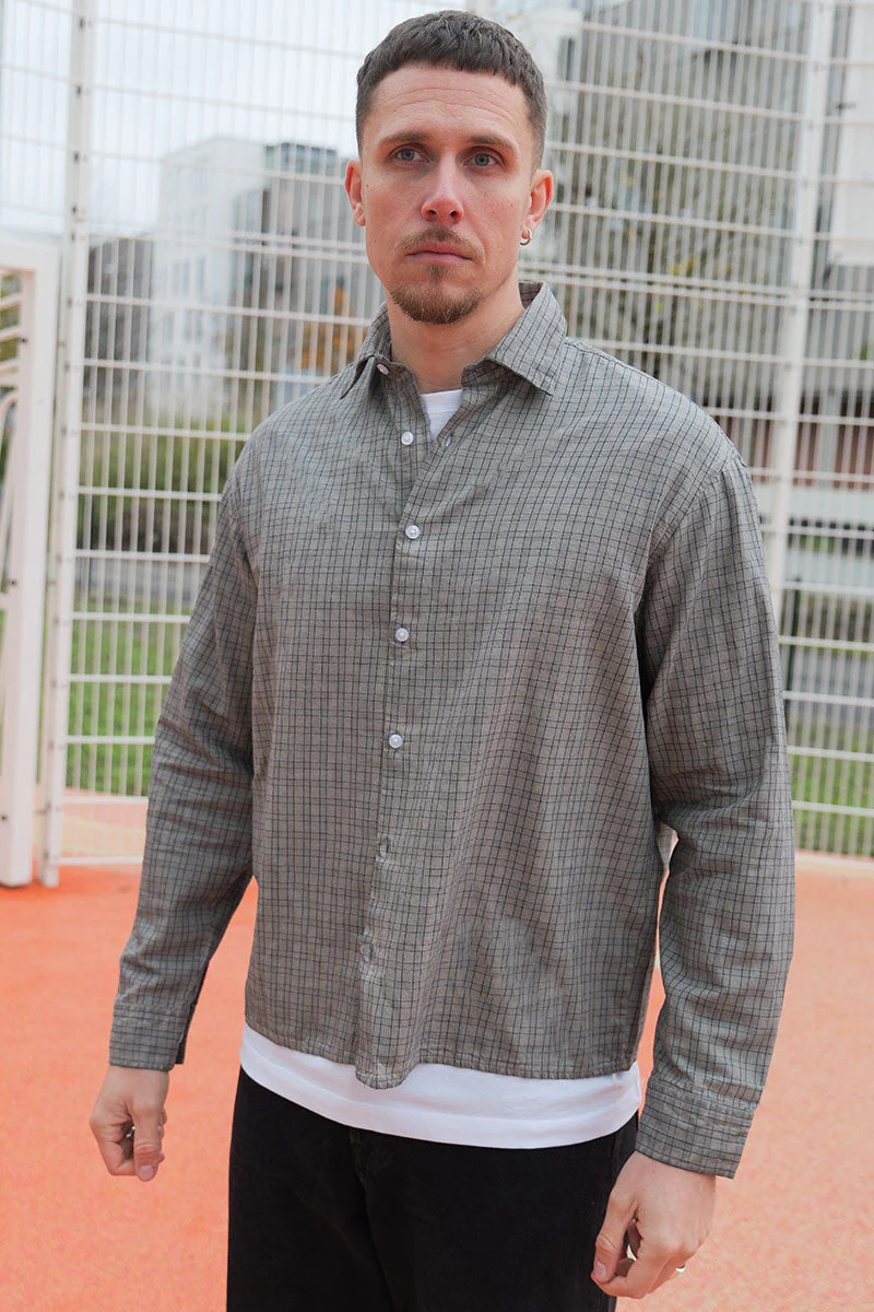 Jack & Jones Fade Overdyed Loose Fit LS Shirt Vapor Blue - Image 3