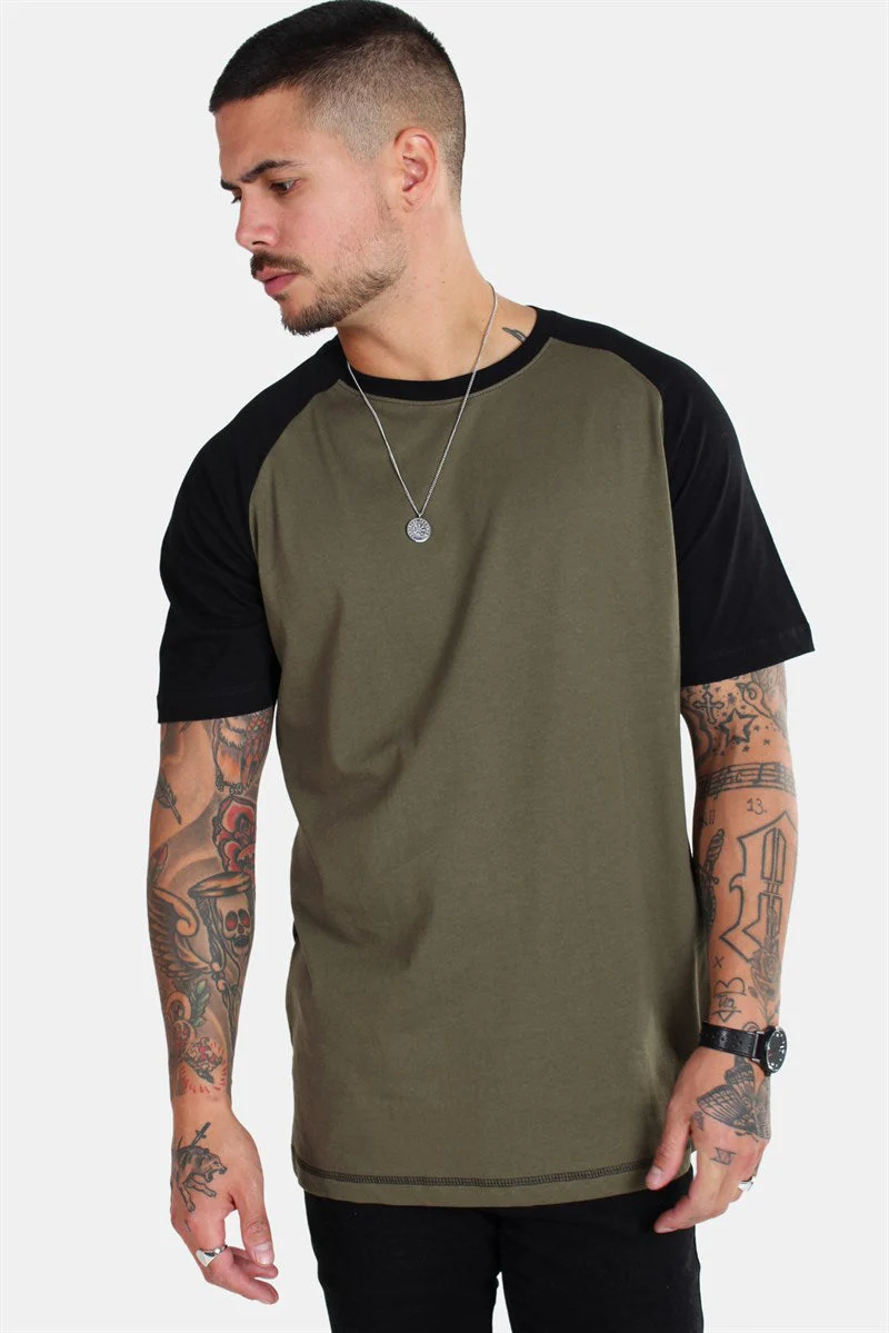 Basic Brand Raglan T-shirt New Army/Black - Image 5