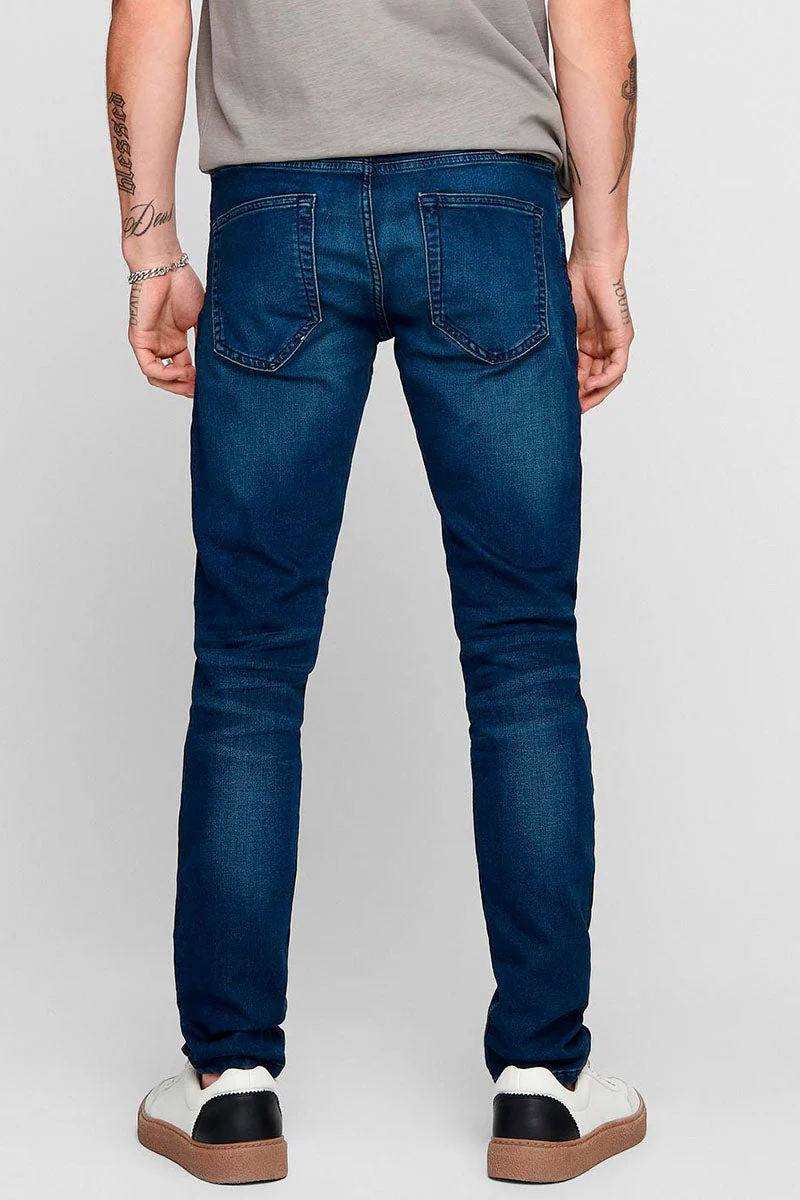 Only & Sons Loom Slim Fit Jog Blue Denim - Image 4