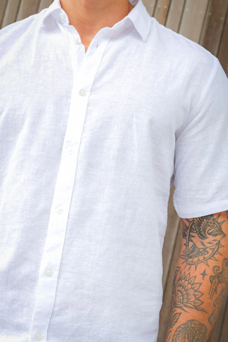 ONLY & SONS Caiden SS Linen Shirt White - Image 3