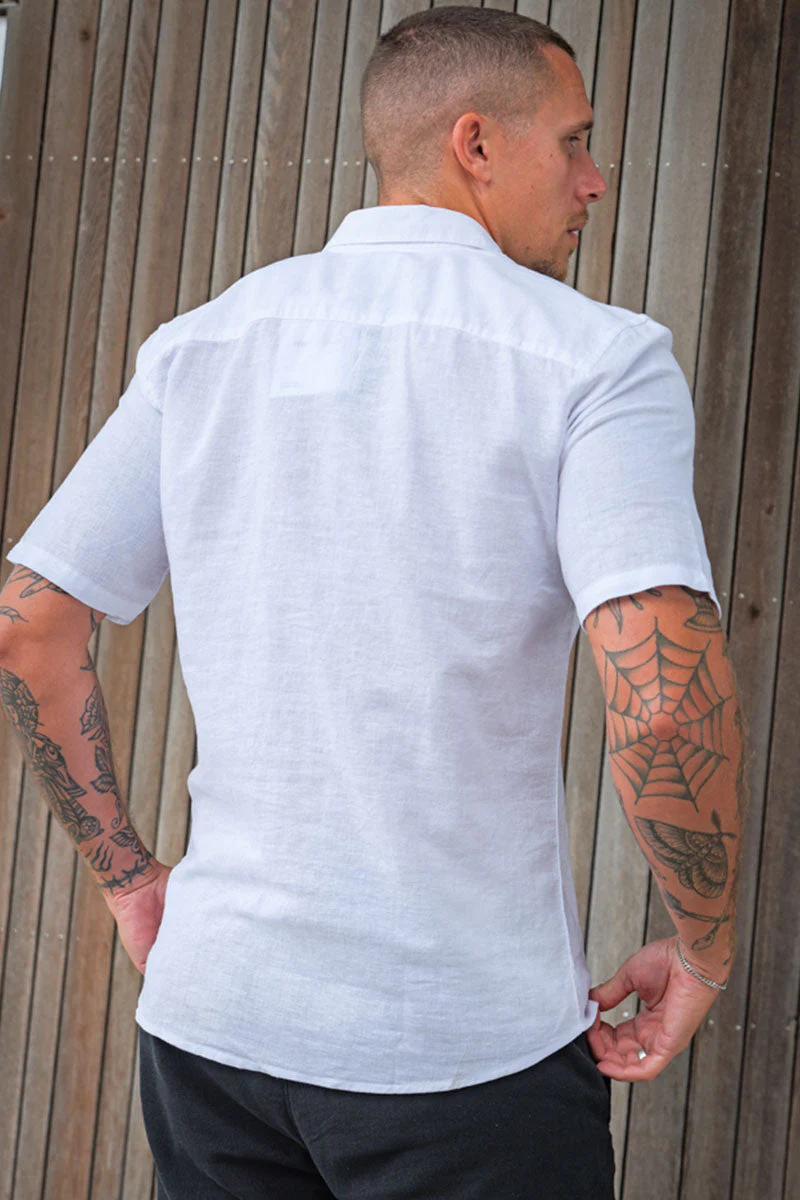 ONLY & SONS Caiden SS Linen Shirt White - Image 4