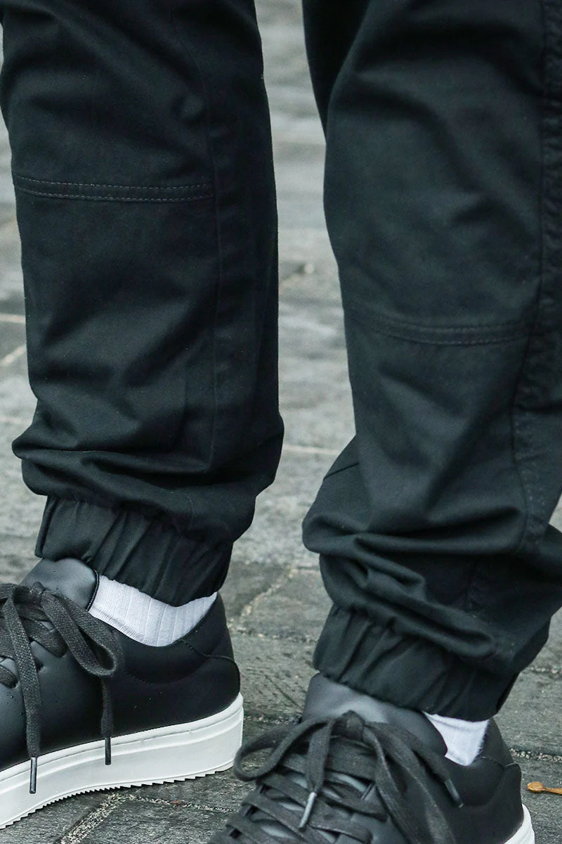 Only & Sons Cam Stage Cargo Cuff Pants Black - Image 3