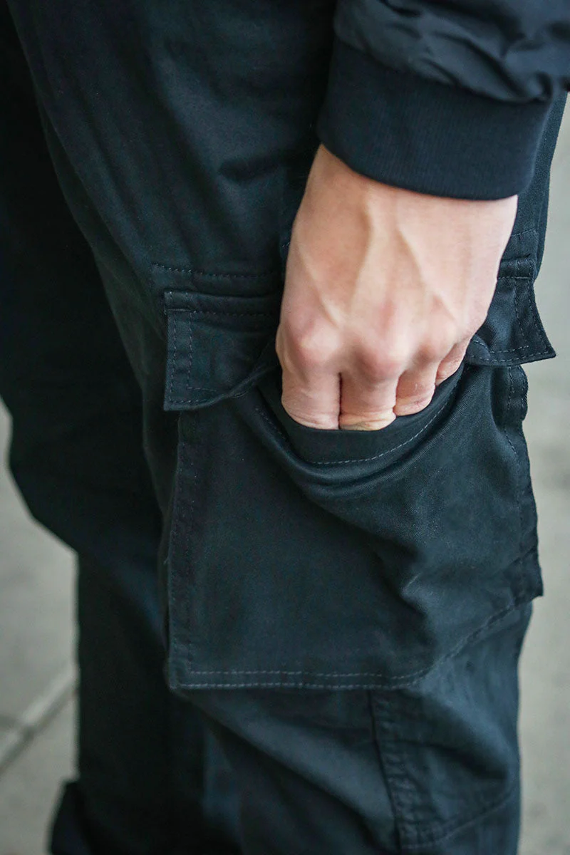 Only & Sons Cam Stage Cargo Cuff Pants Black - Image 5
