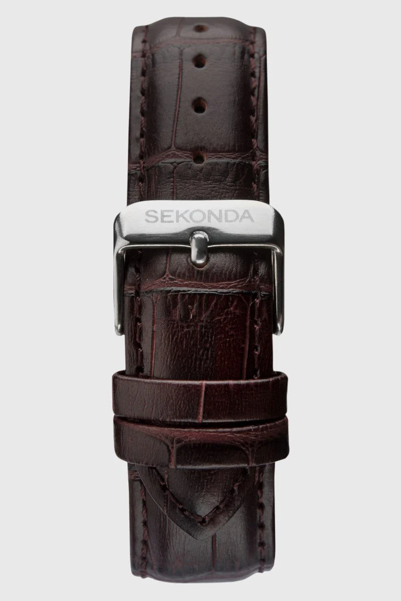 Sekonda 1662 Classic Dark Brown Leather Klocka - Image 2