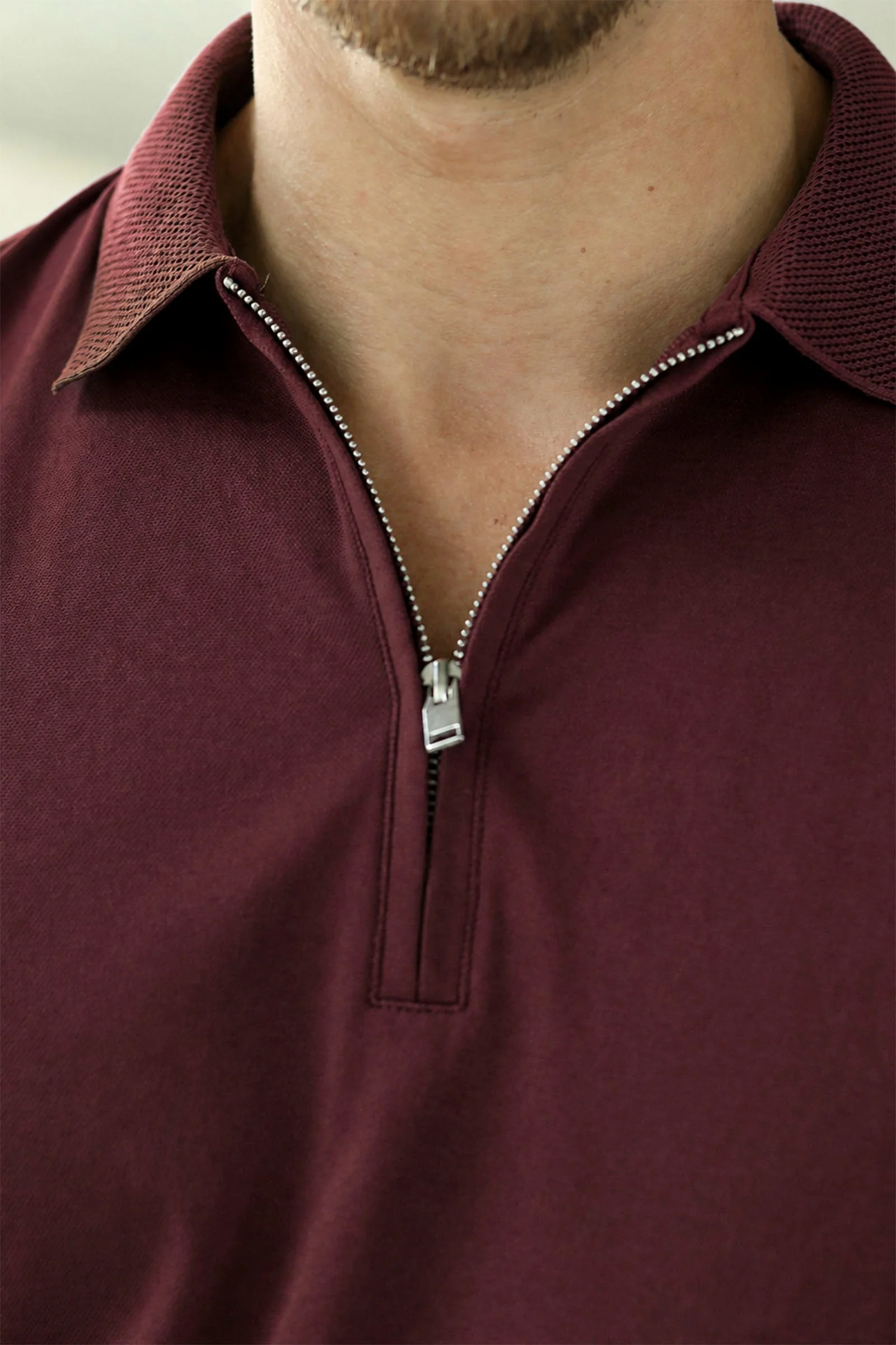 Selected Fave Zip Polo Tawny Port - Image 3