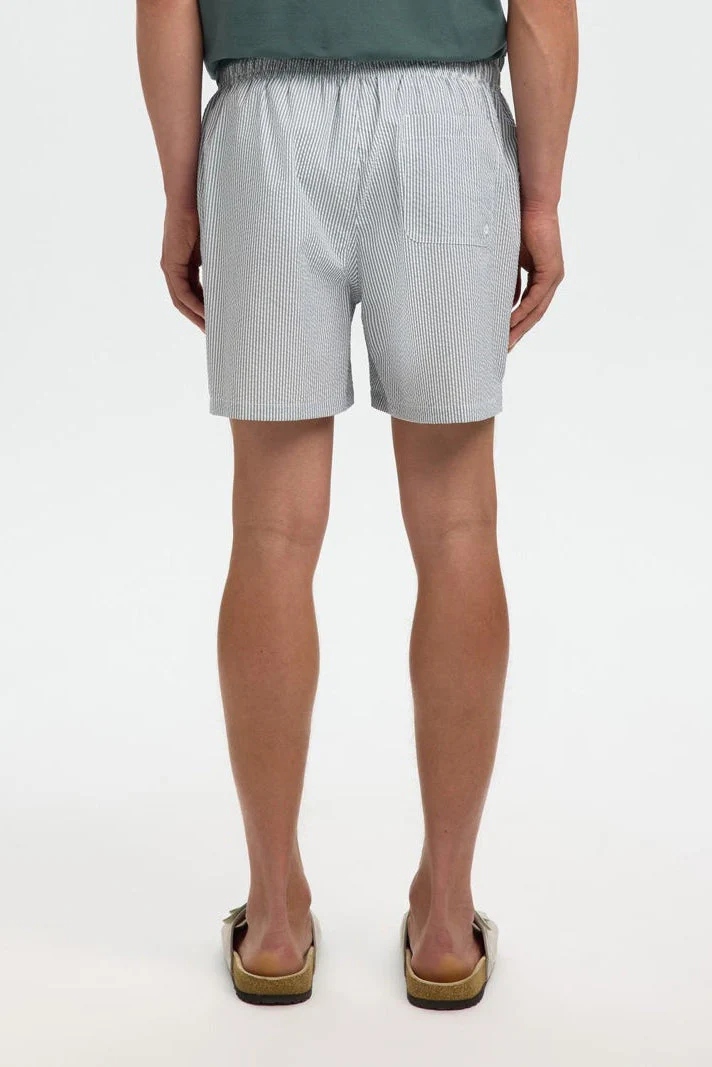 Selected Cooper Seersucker Swimshorts Blue Mirage - Image 3