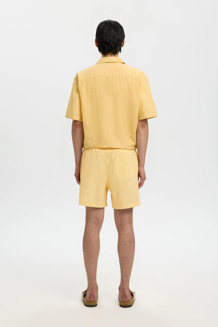 Selected Cooper Seersucker Swimshorts Spectra Yellow - Image 3