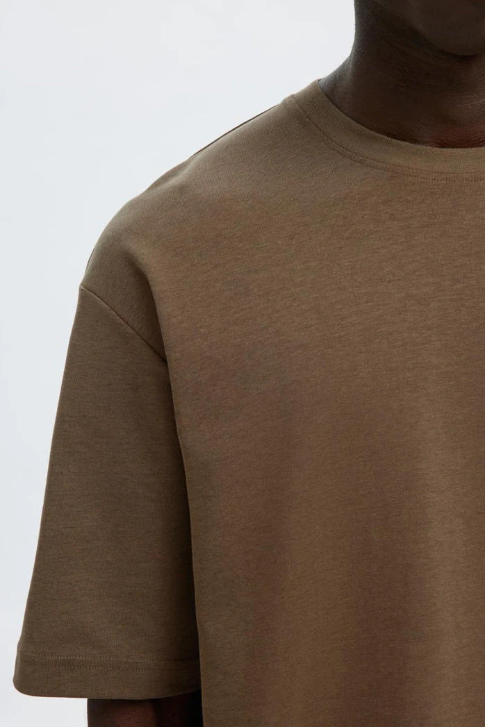 Selected Loose Oscar SS O-Neck Tee Chocolate Chip - Image 6