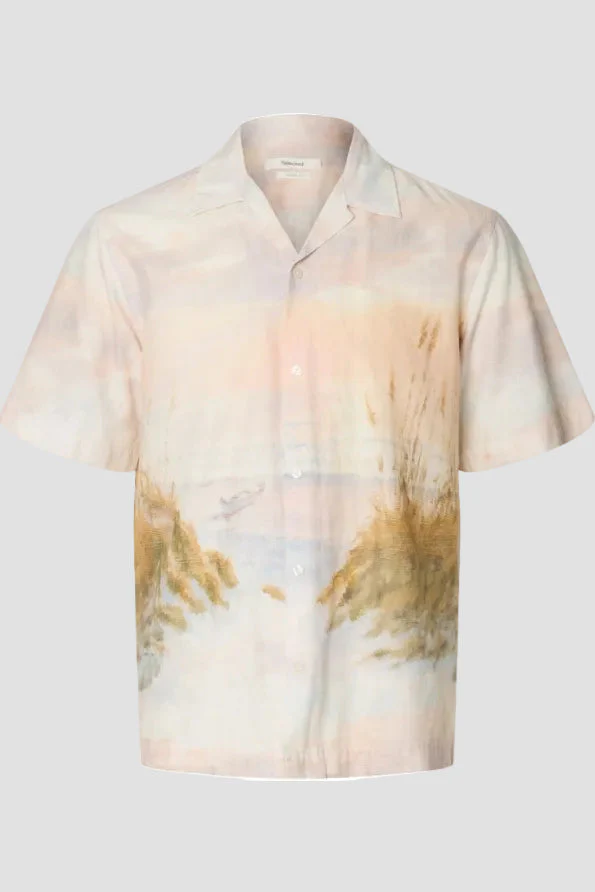 Selected Regular Kelso Sunset SS Shirt Dusty Blue - Image 5