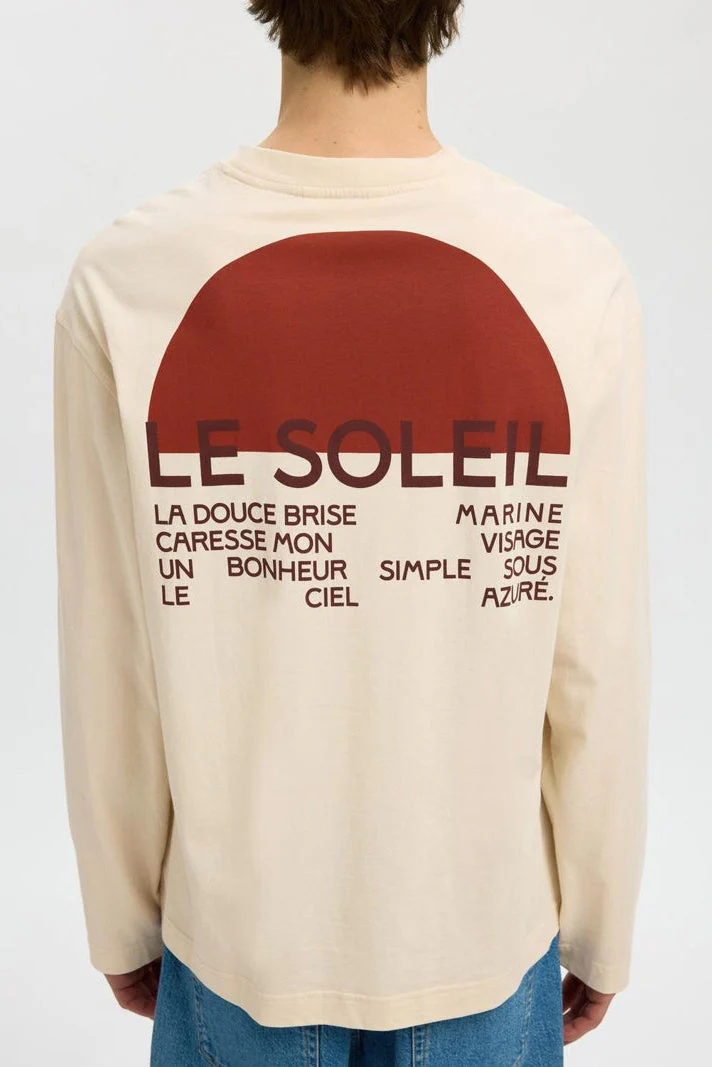 Selected Relaxmax Graphic LS O-Neck Tee Birch - Image 3