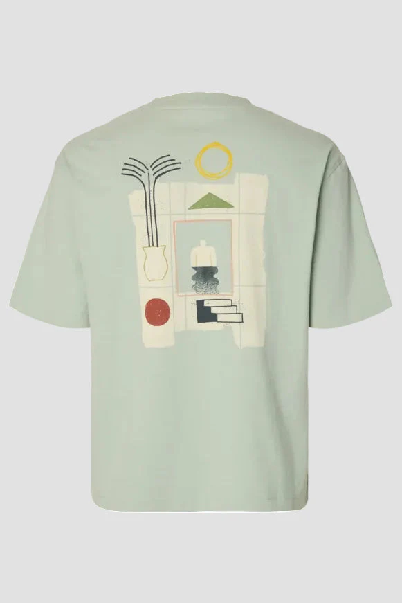 Selected Relax Norman License SS Tee Aqua Gray - Image 4