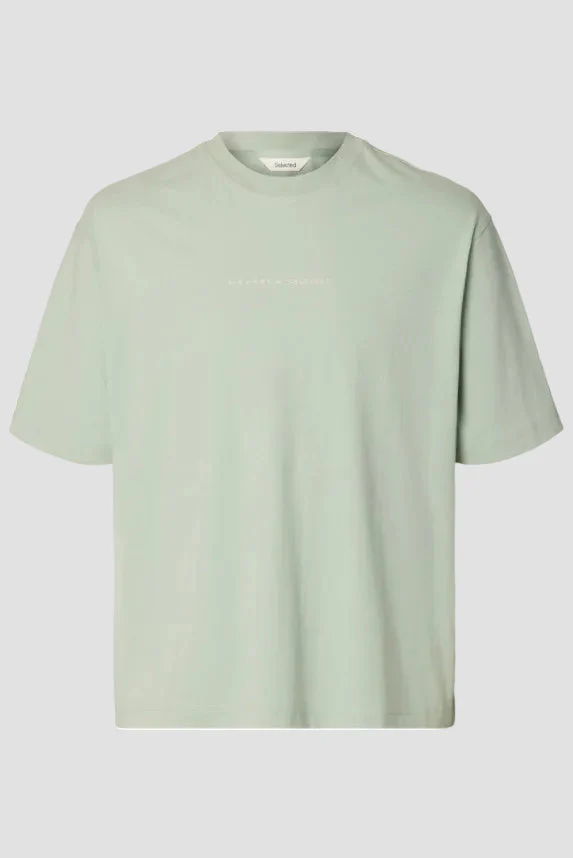Selected Relax Norman License SS Tee Aqua Gray - Image 5