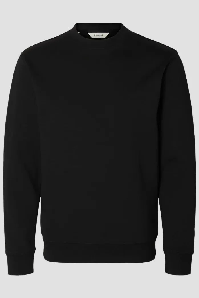 Selected Tom Soft Crew Neck Sweat Black - Image 5