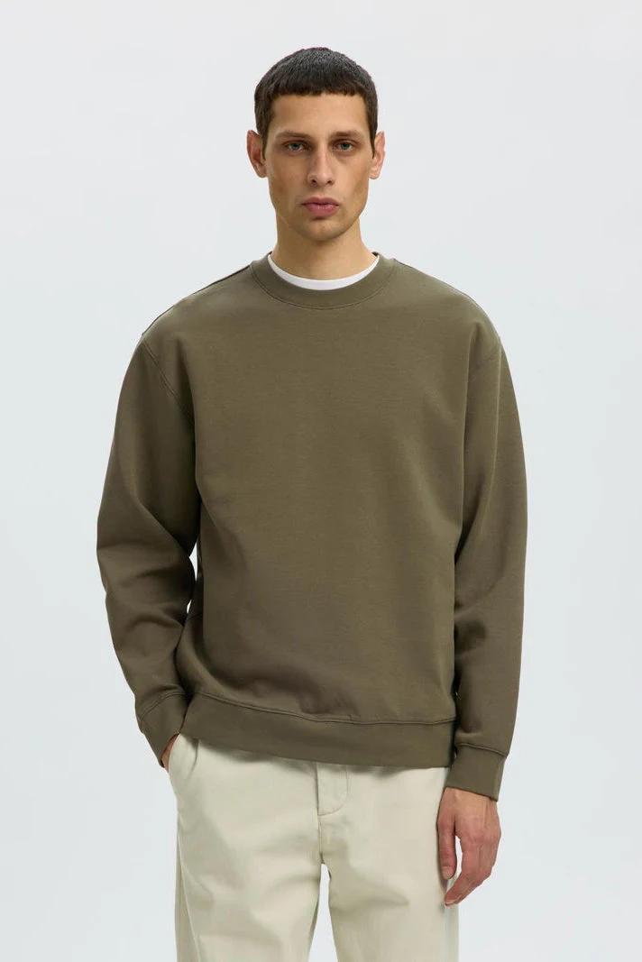 Selected Tom Soft Crew Neck Sweat Kalamata