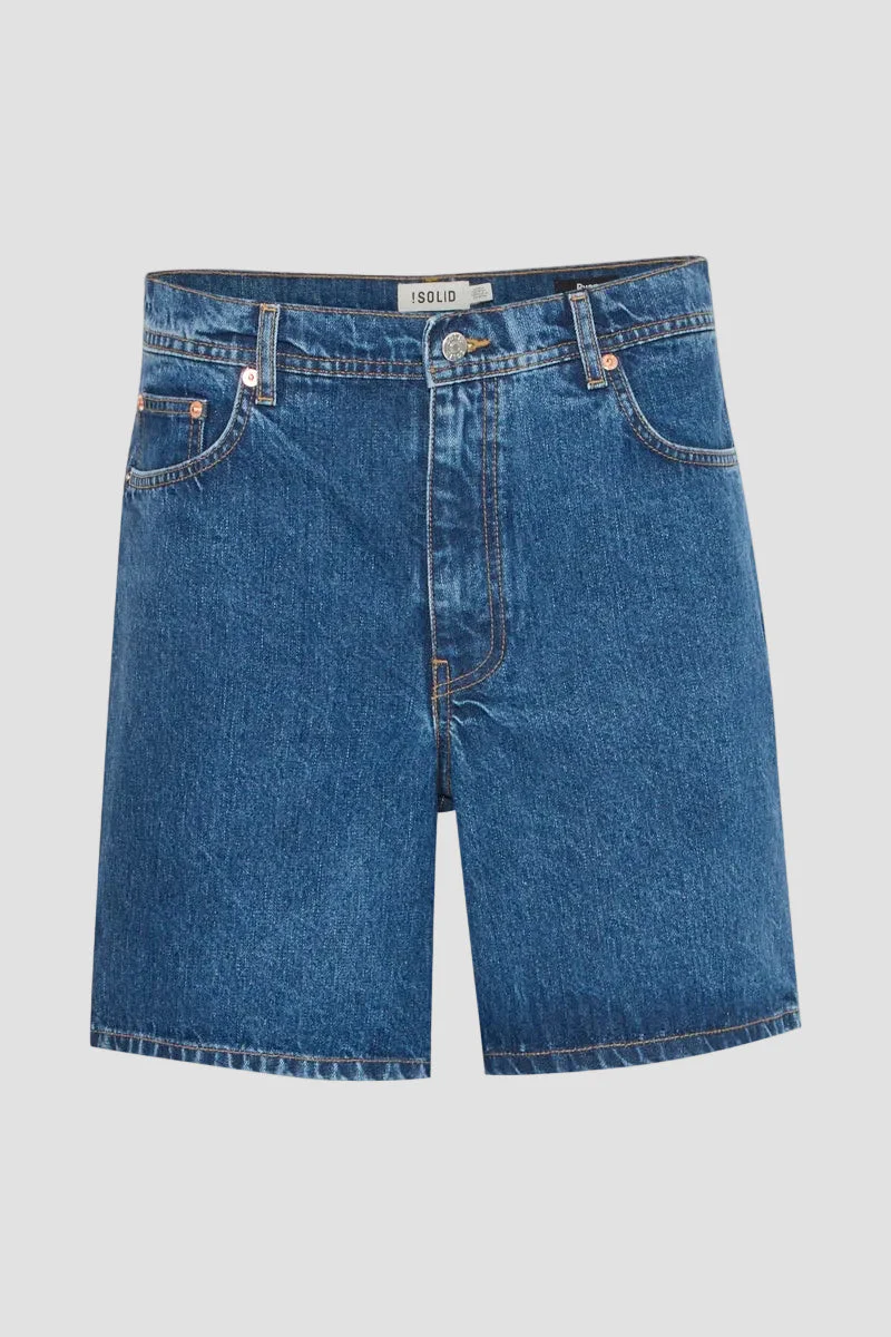 Solid Dryan Middle Blue Denim Shorts - Image 5