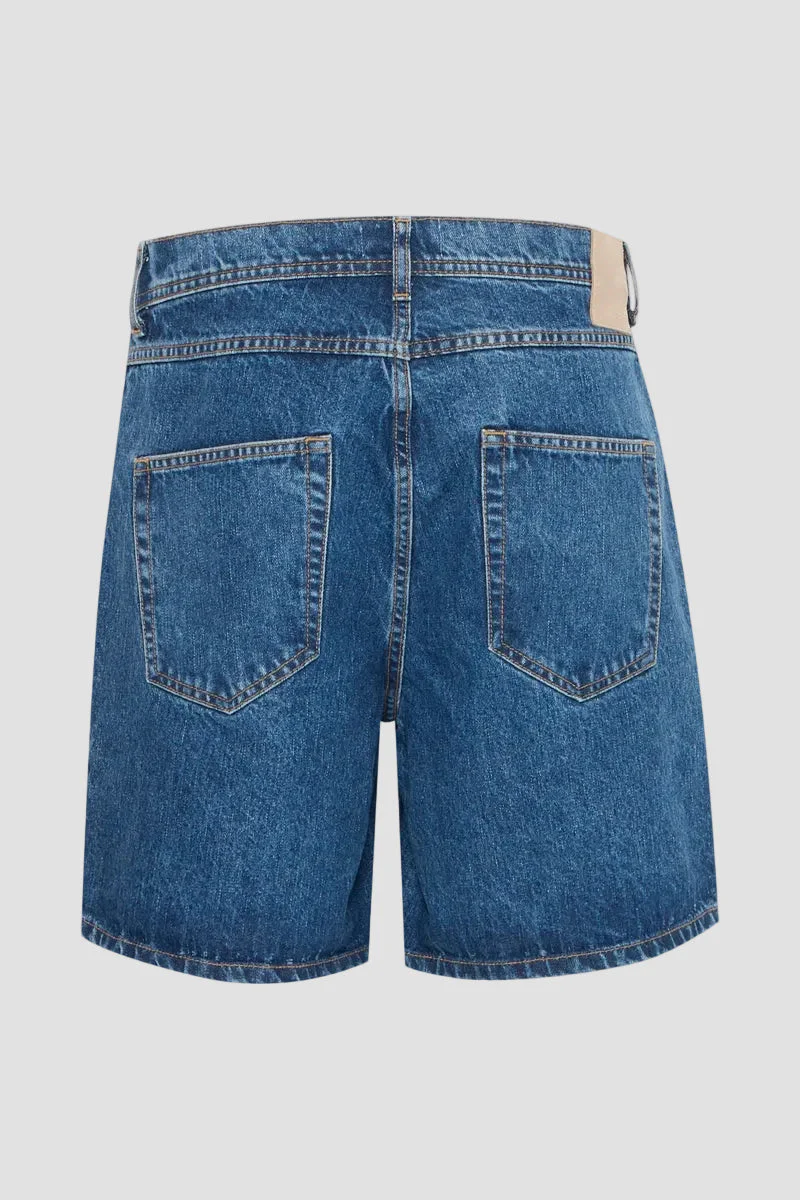 Solid Dryan Middle Blue Denim Shorts - Image 6