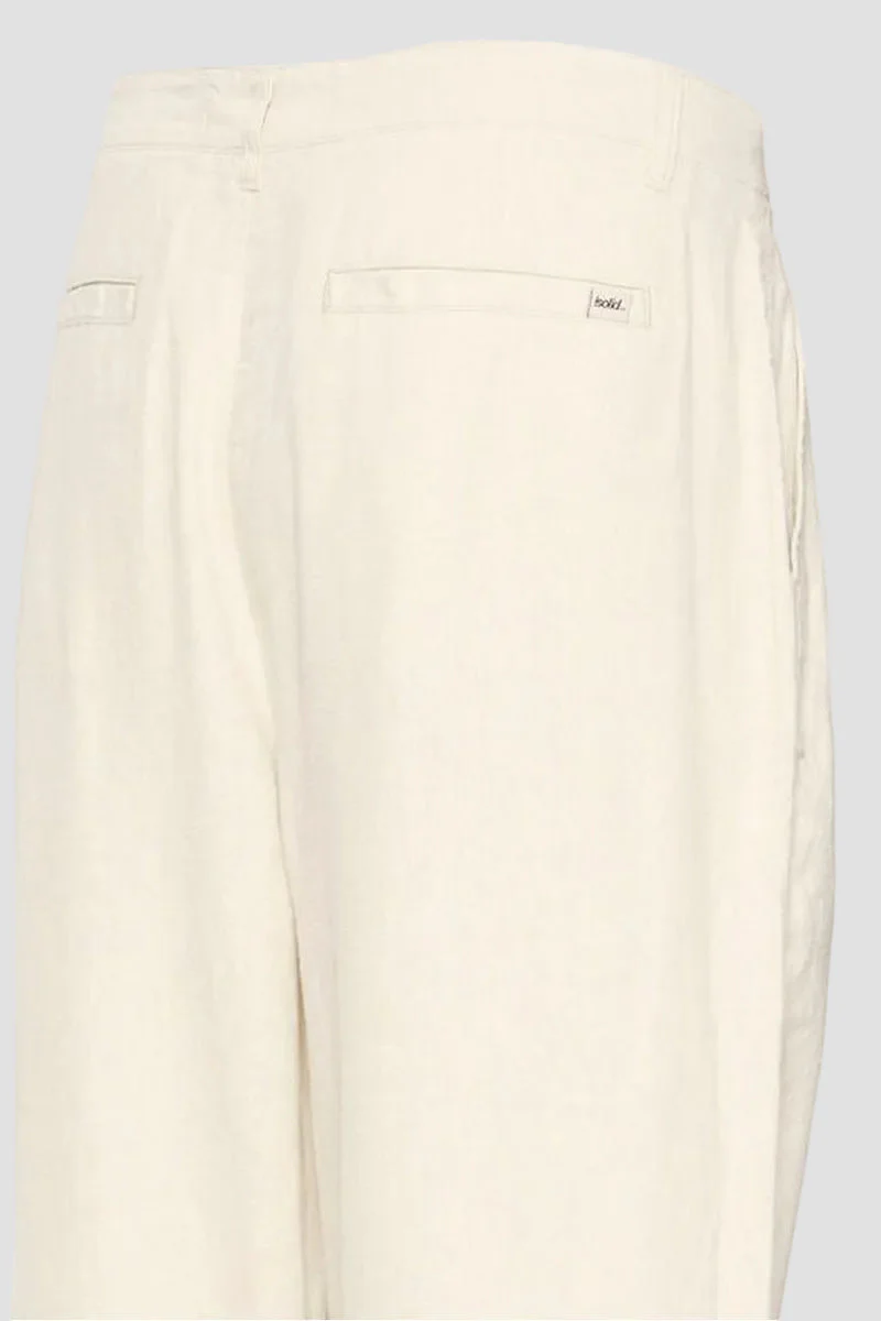 Solid Dethan Tapered Pleat Byxa Oatmeal - Image 5