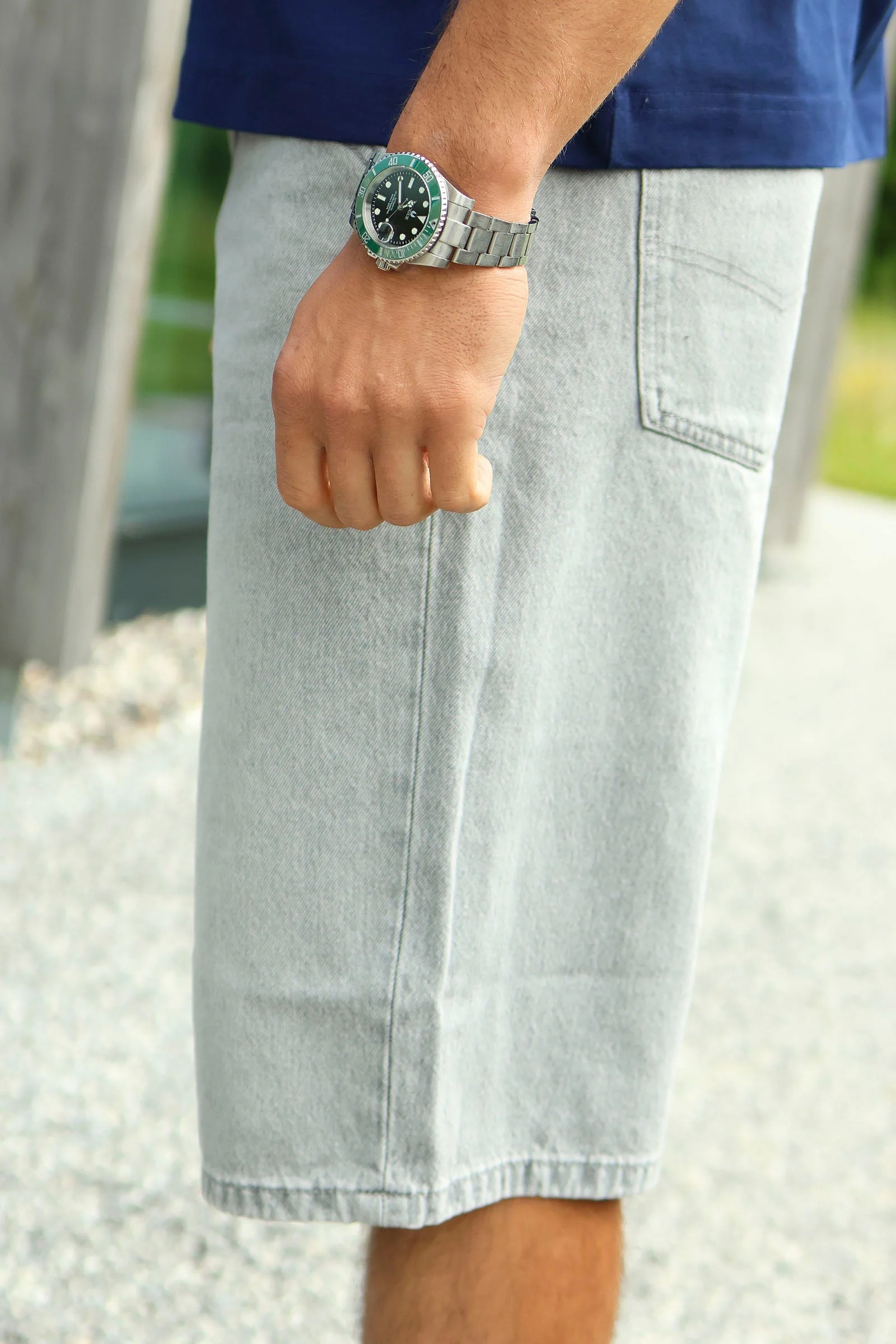 Solid Tommy Talib Shorts Grey Vintage Denim - Image 4