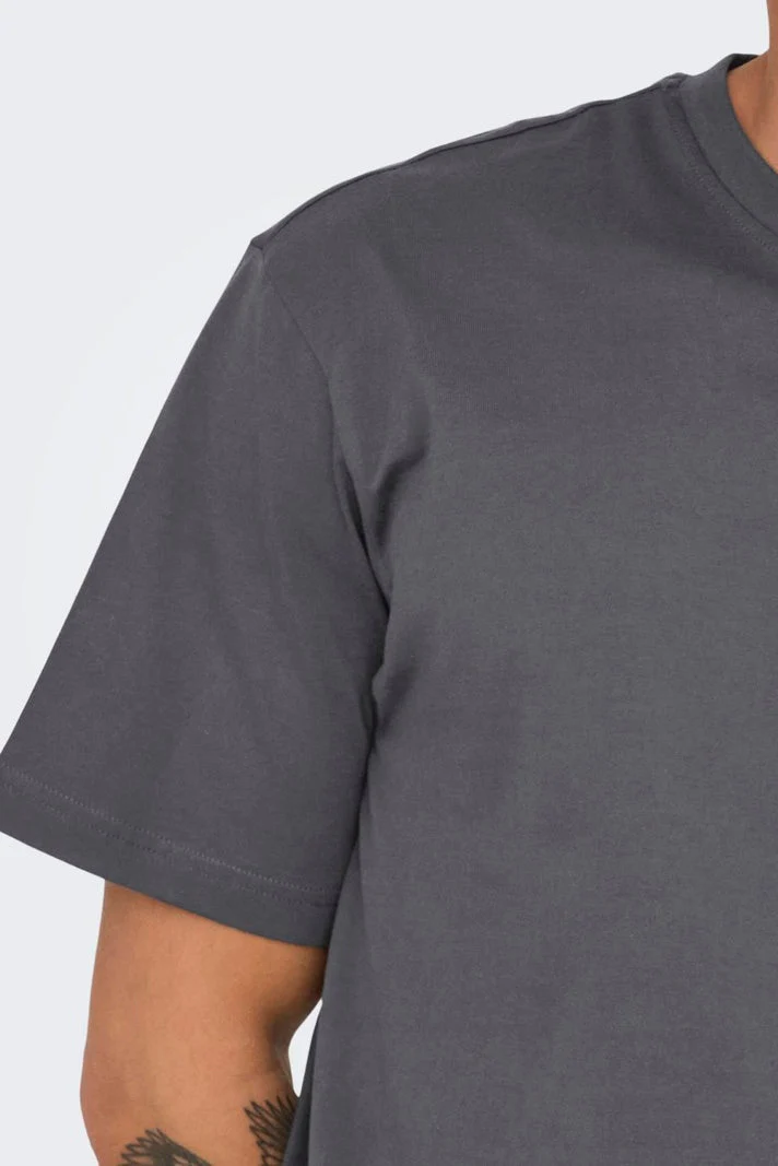 Only & Sons Fred Life Relaxed Fit SS Tee Noos Grey Pinstripe - Image 5