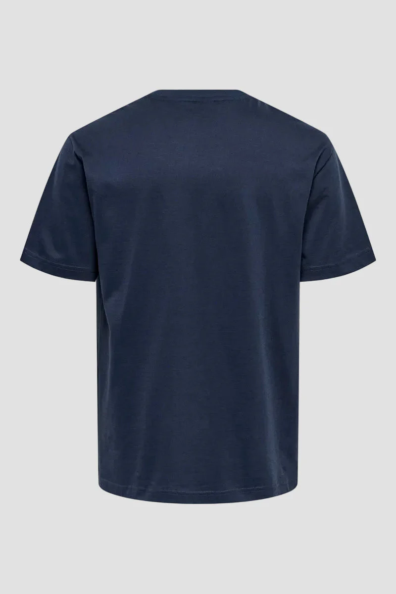 Only & Sons Fred Life Rlx Ss Tee Blue Nights - Image 6