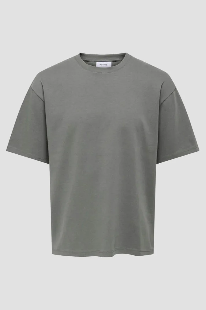 Only & Sons Caspian Airflex Boxy SS Tee Castor Gray - Image 5