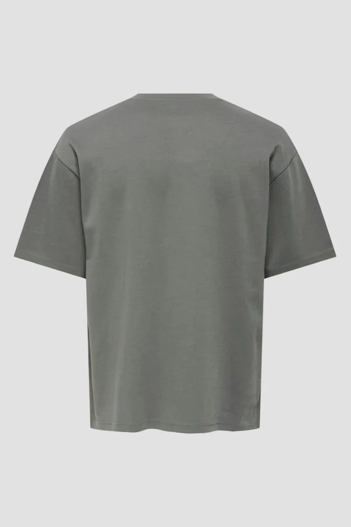 Only & Sons Caspian Airflex Boxy SS Tee Castor Gray - Image 6
