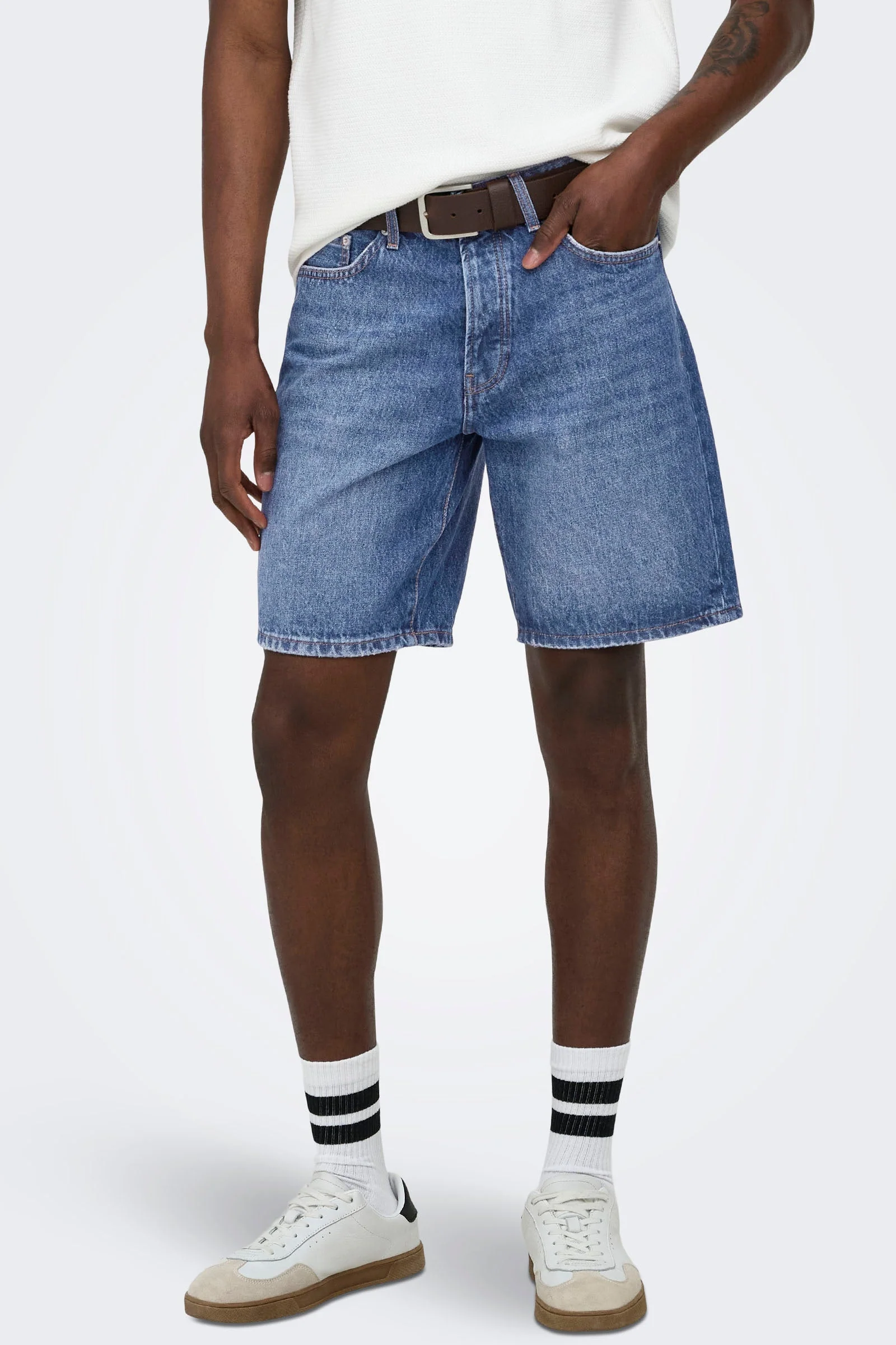 Only & Sons Edge Db Fit 3223 Dark Blue Denim Shorts