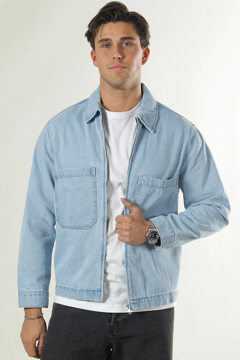 Only & Sons Cassel Light Blue Denim Denimjacka - Image 3