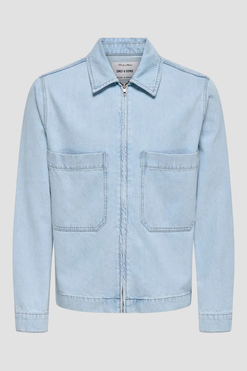 Only & Sons Cassel Light Blue Denim Denimjacka - Image 8