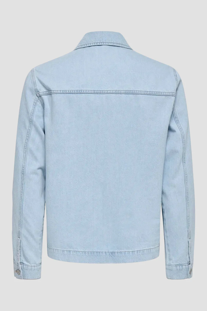 Only & Sons Cassel Light Blue Denim Denimjacka - Image 9