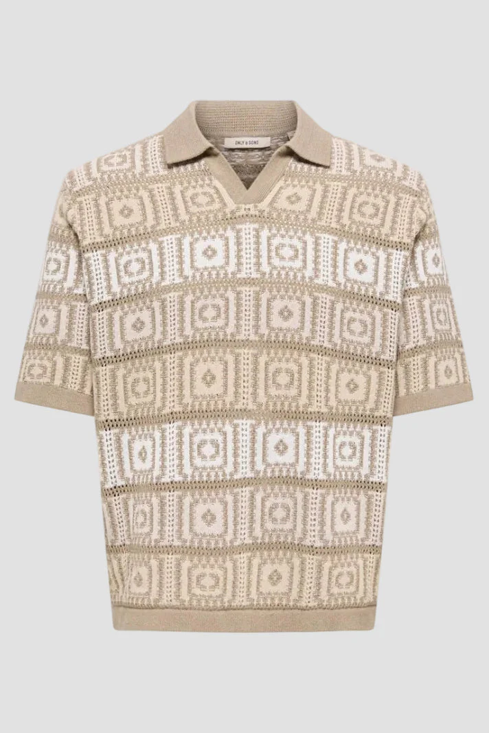Only & Sons Bart Life RLX 5 SS Resort Knit Chinchilla - Image 5