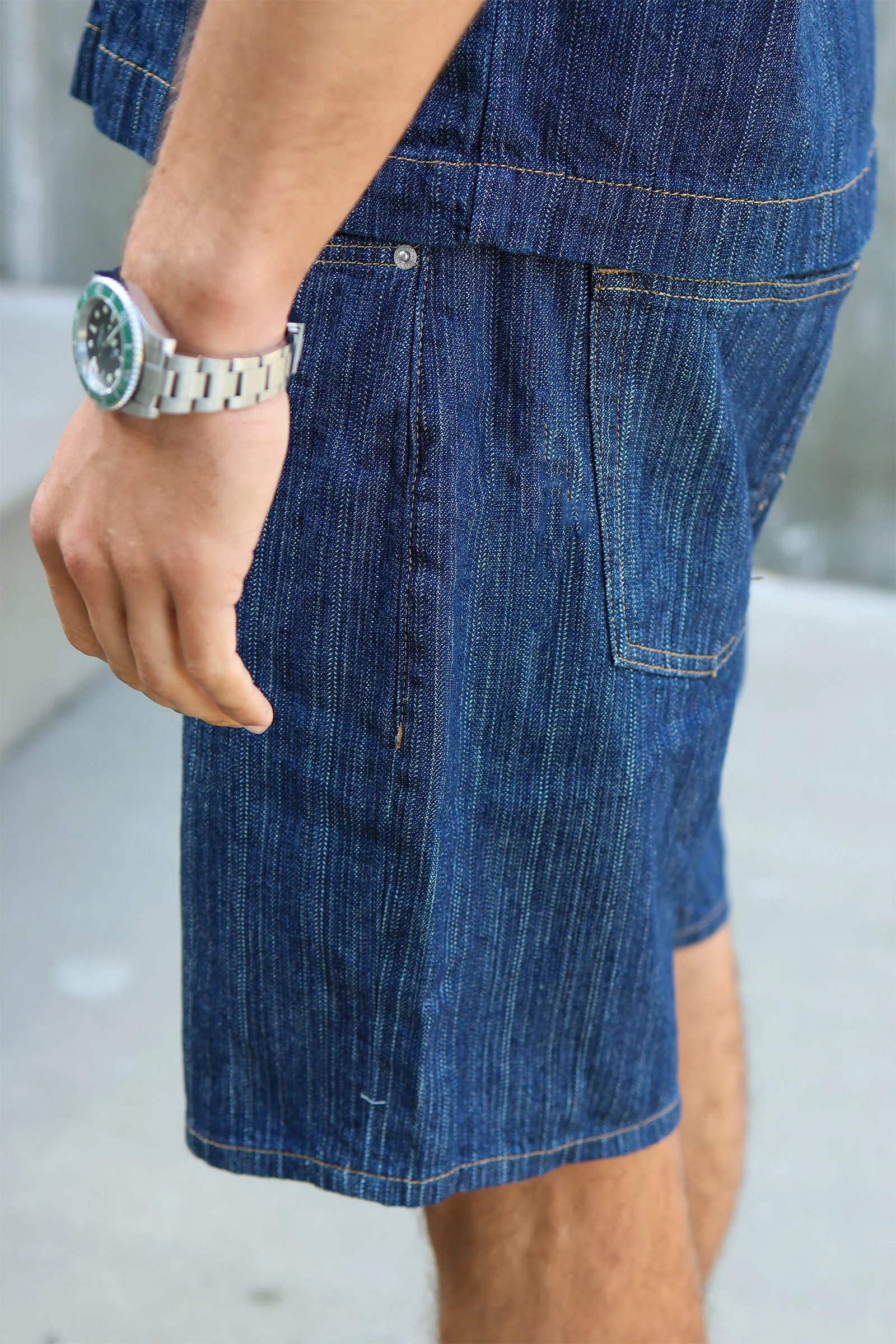Only & Sons Fade Loose DB 7355 Tai Dnm Shorts Dark Blue Denim - Image 4