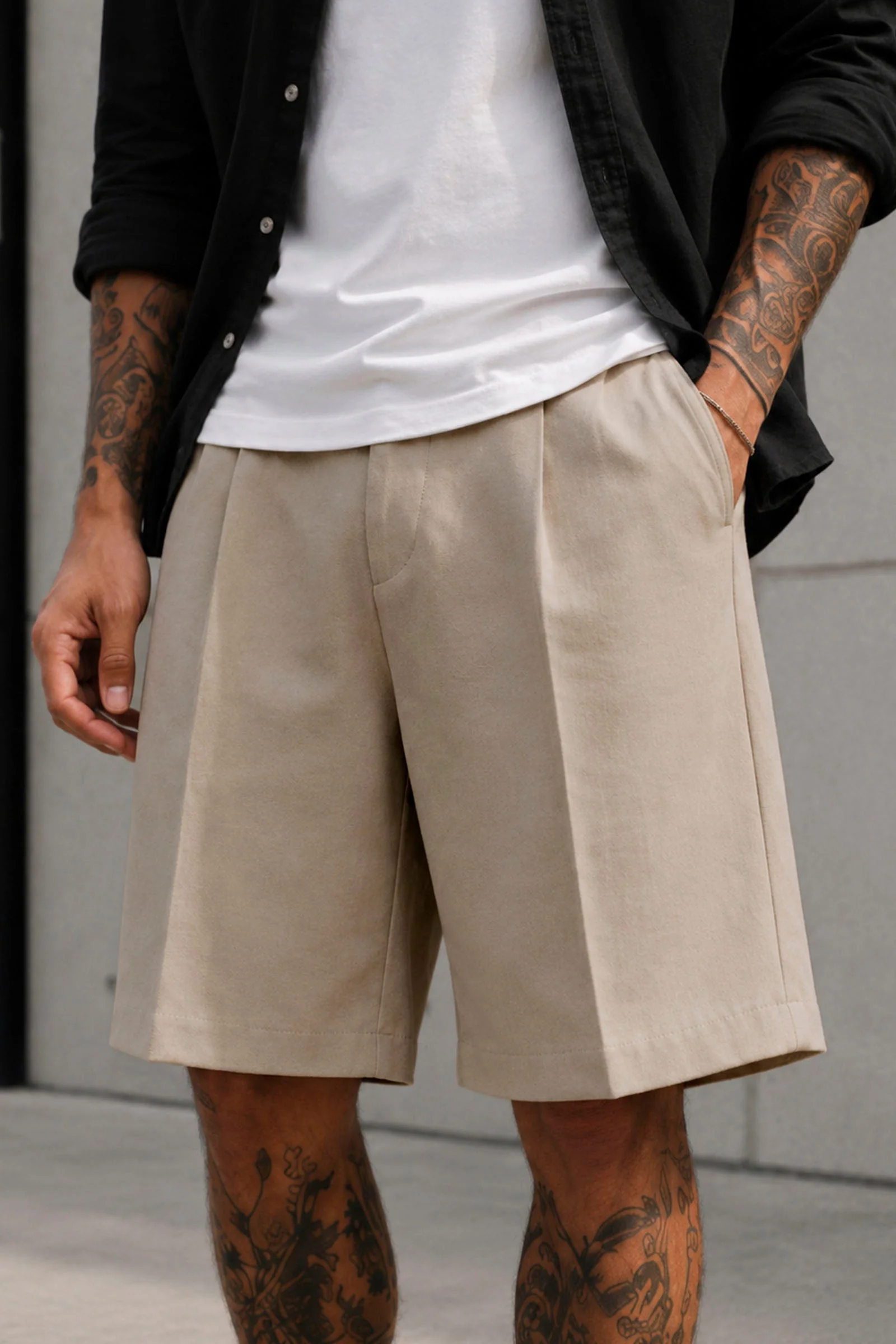 Only & Sons Daves Loose Tailored Fit 0346 Shorts Chinchilla - Image 3