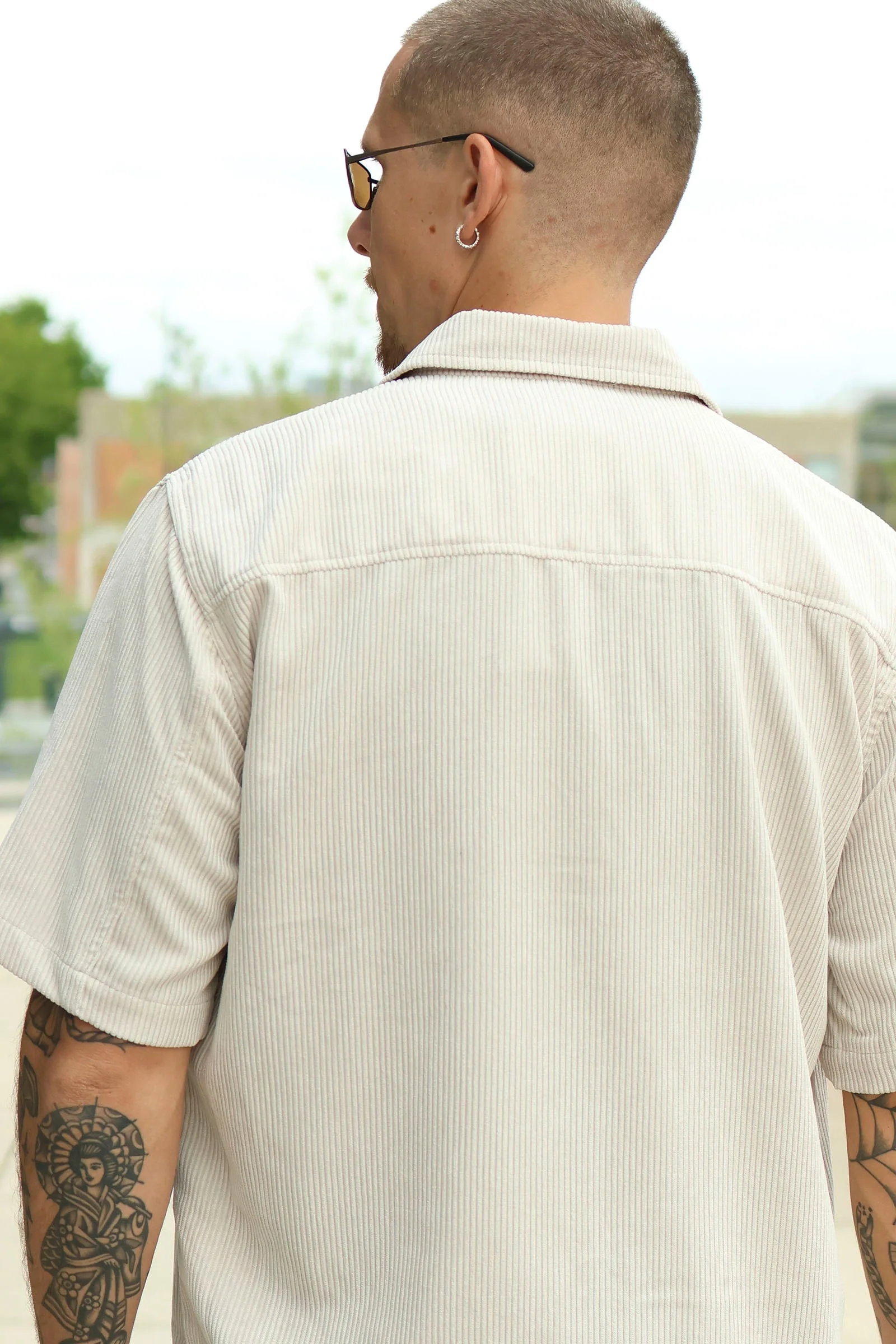 Only & Sons Tile Corduroy 0111 SS Shirt Pumice Stone - Image 4