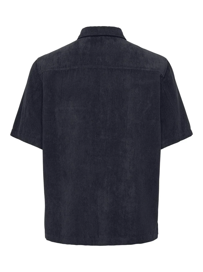 Only & Sons Tile Corduroy 0111 SS Shirt Dark Navy - Image 6